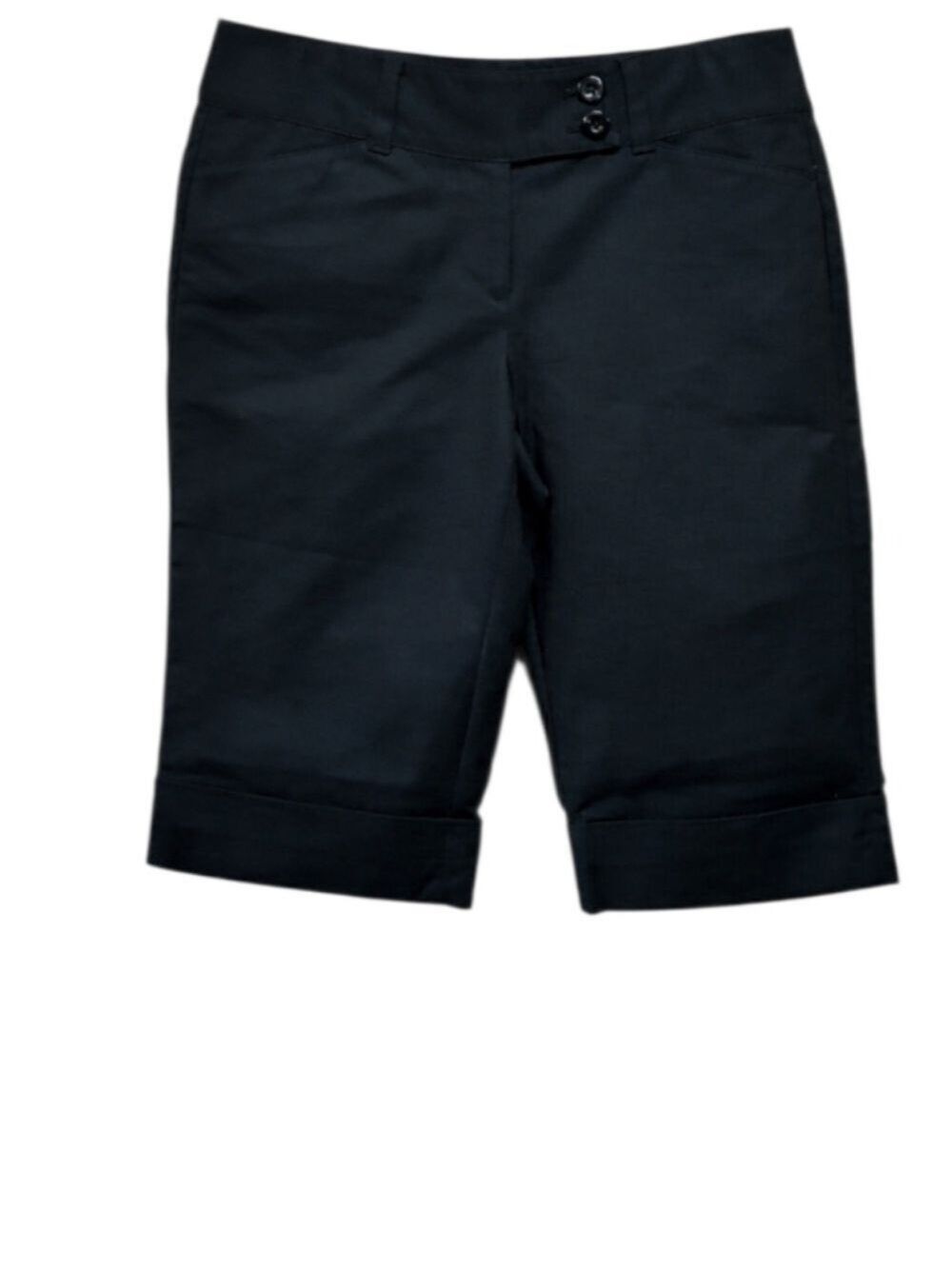Ann Taylor Black Cuffed Capri Walking Shorts Size 6